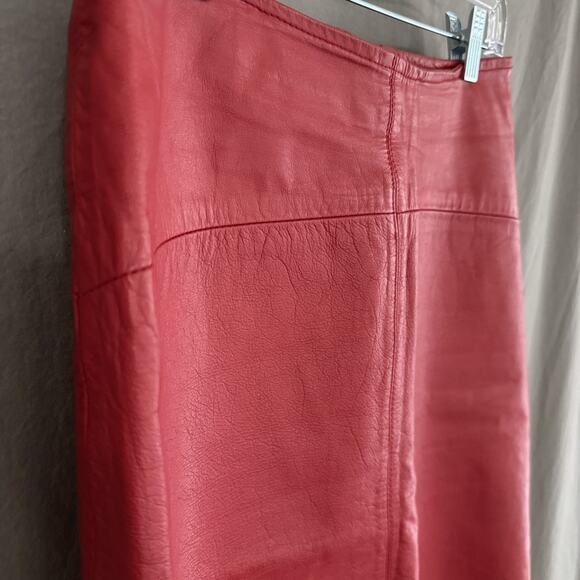 Vintage Limited Express Red Leather Pencil Skirt Retro Glam Mob Wife Women’s 9 - Picture 5 of 11